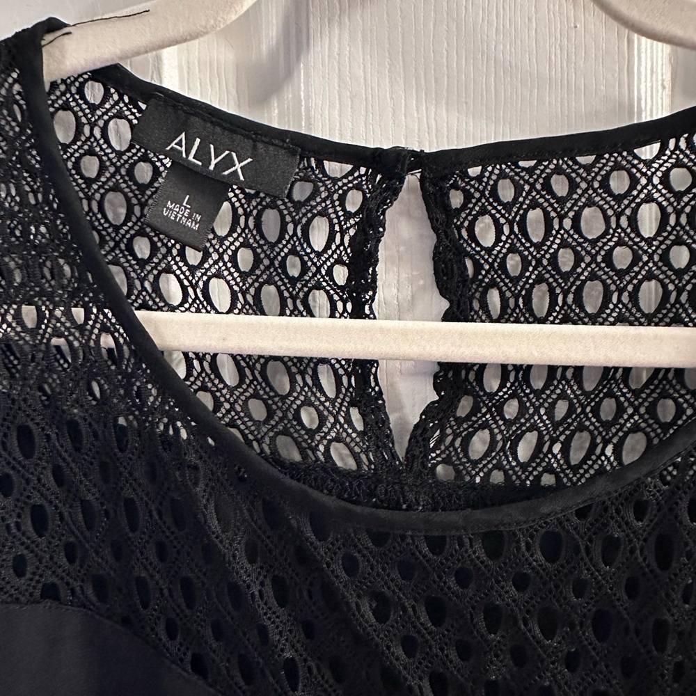 Alex Evenings Sheer Black Women's Blouse - Picture 2 of 4